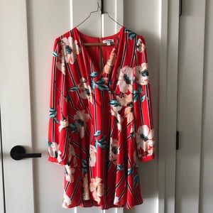 Express Red Floral Dress